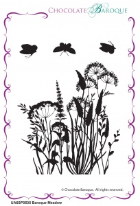 Baroque Meadow Single Rubber stamp  - A6